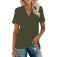 thumbnail image 1 of TODOZO Women's Polo Shirts Short Sleeve V Neck Summer Tops Business Casual Collared Shirts Loose Tees Summer Collared V Neck Golf Polo Shirts for Work Tennis Workout Business Dressy Blouses, 1 of 6