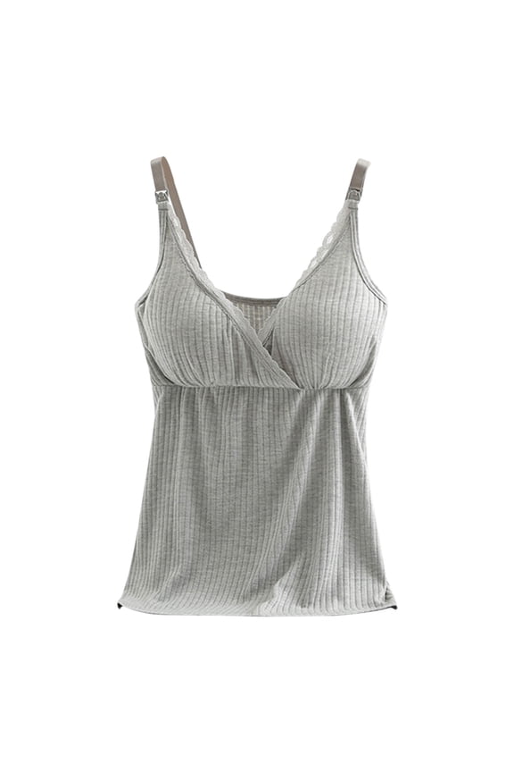 Women's Shelf Bra Camisole Tops Adjustable Cami Tank Cotton Undershirts,Tank Tops with Built In Bras Y2K V Neck Sleeveless Cute Summer Cami Tops Womens Tank Tops Summer Grey L