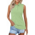 thumbnail image 1 of TODOZO Women's Sleeveless Golf Polo Shirts Collared 3 Buttons Quick Dry Collared Polo Shirts Tennis Athletic Tank Tops Shirts Sleeveless Polo Shirts for Women Green M, 1 of 5