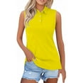 thumbnail image 1 of TODOZO Women's Sleeveless Golf Polo Shirts Collared 3 Buttons Quick Dry Collared Polo Shirts Tennis Athletic Tank Tops Shirts Sleeveless Polo Shirts for Women Yellow Xxl, 1 of 5