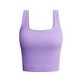thumbnail image 1 of TODOZO Women's Summer Square Neck Tank Tops Workout Cropped Ribbed Summer Camisole Sleeveless Clothes 2025 Crop Tops Seamless Workout Exercise Shirts Fitness Yoga Tank Tops Going Out Camis Purple M, 1 of 3