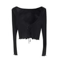 thumbnail image 1 of TODOZO Women's Tie Up Open Front Long Sleeve Crop Top T Shirt Summer Cardigan Women's Ice Mesh Shawl Clothes for Women In Spring and Summer Design Sense of Cardigan with Thin Shirt Top Shirt, 1 of 5
