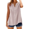 thumbnail image 1 of TODOZO Womens Button Down Shirts Breathable Loose Short Sleeve Cotton Linen Summer Causal Blouses Tops Shirts for Sleeveless Collared Tops Oversized Up Blouses Work Shirts Casual Summer Tshirt, 1 of 9