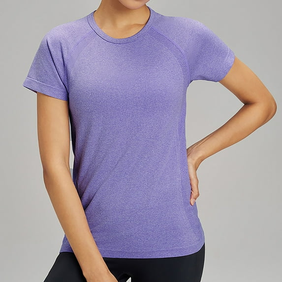TODOZO Workout Tops for Women Loose Fit Breathable Lightweight Quick Dry Tennis Yoga Running Crew Neck Tee Women's Outdoor Yoga T Shirt Solid Color Sportswear Casual Drying Fitness Training