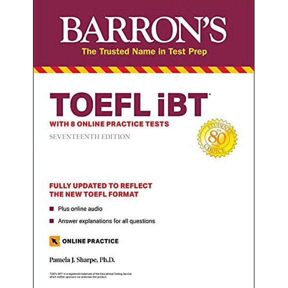 Pre-Owned TOEFL IBT: With 8 Online Practice Tests (Barron's Test Prep) Paperback
