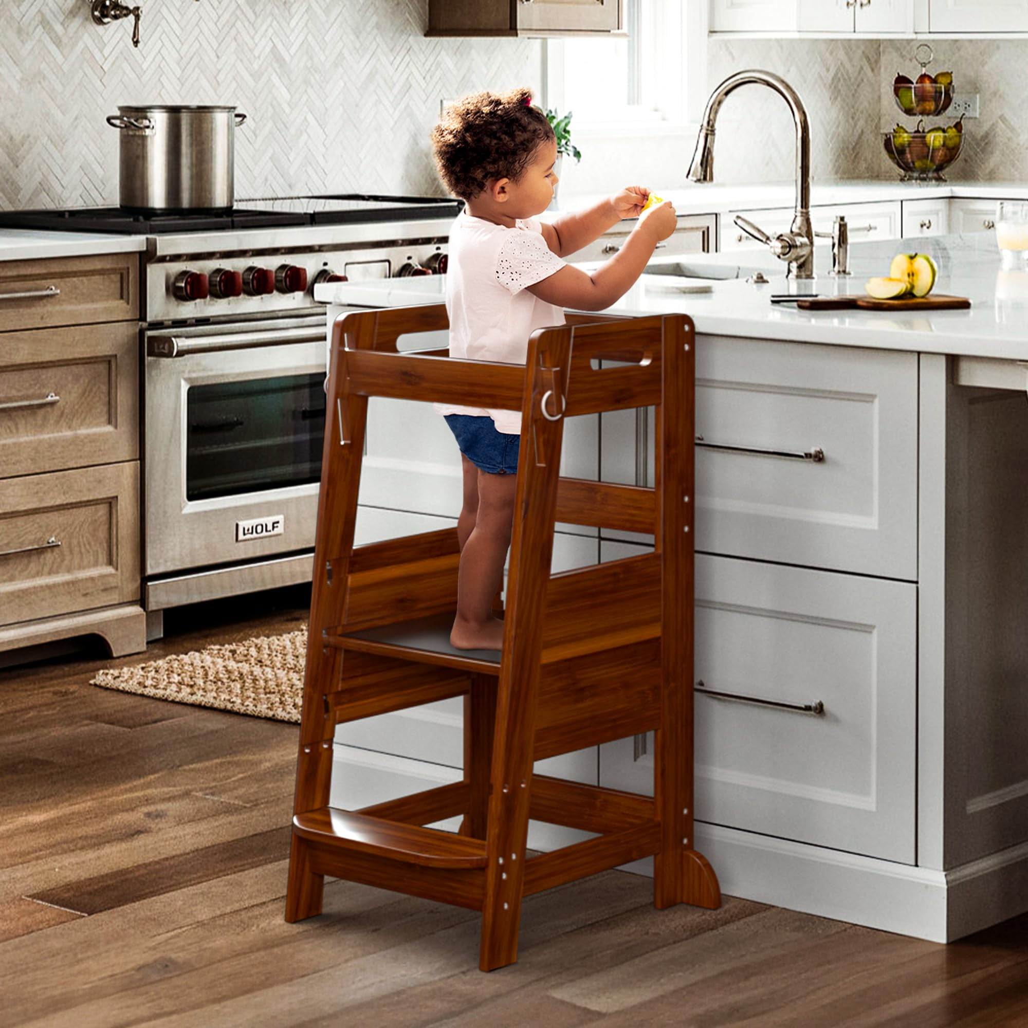 CORE PACIFIC Kitchen Buddy 2-in-1 Stool for Ages 1-3 safe up to 100 lbs. 