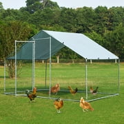 TOETOL Extra Large Metal Chicken Coop Walkin Hen Run House Cage