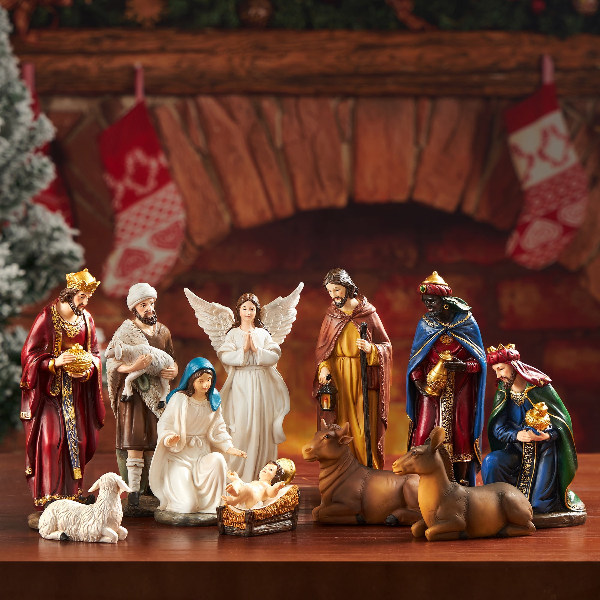 Holiday　Pieces　Religious　13　Family　Nativity　Indoor　Christmas　Decorations　Gift　Nativity　Scene　Set　TOETOL　inch