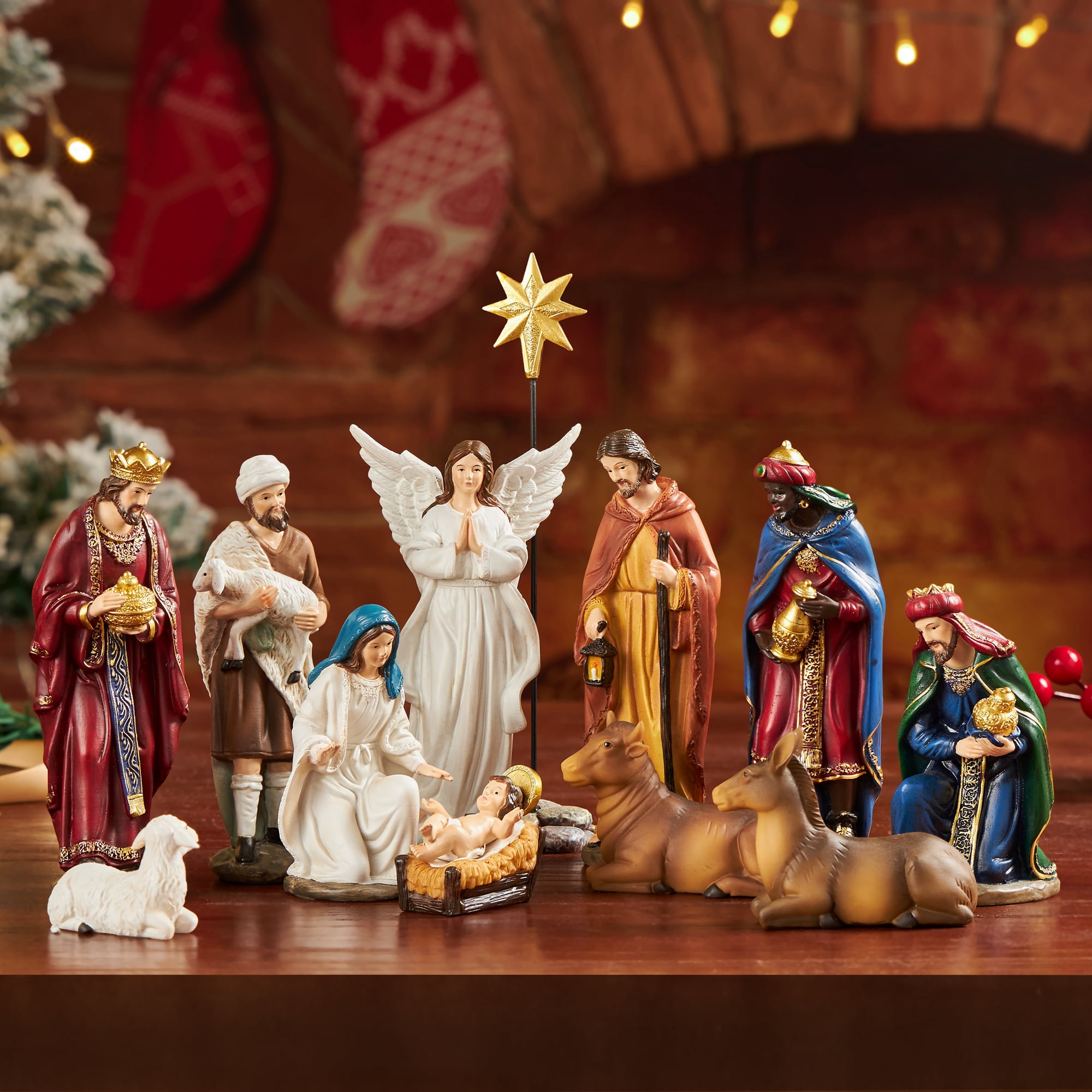 TOETOL Nativity Set Christmas Nativity Scene Indoor Holiy Family Gift