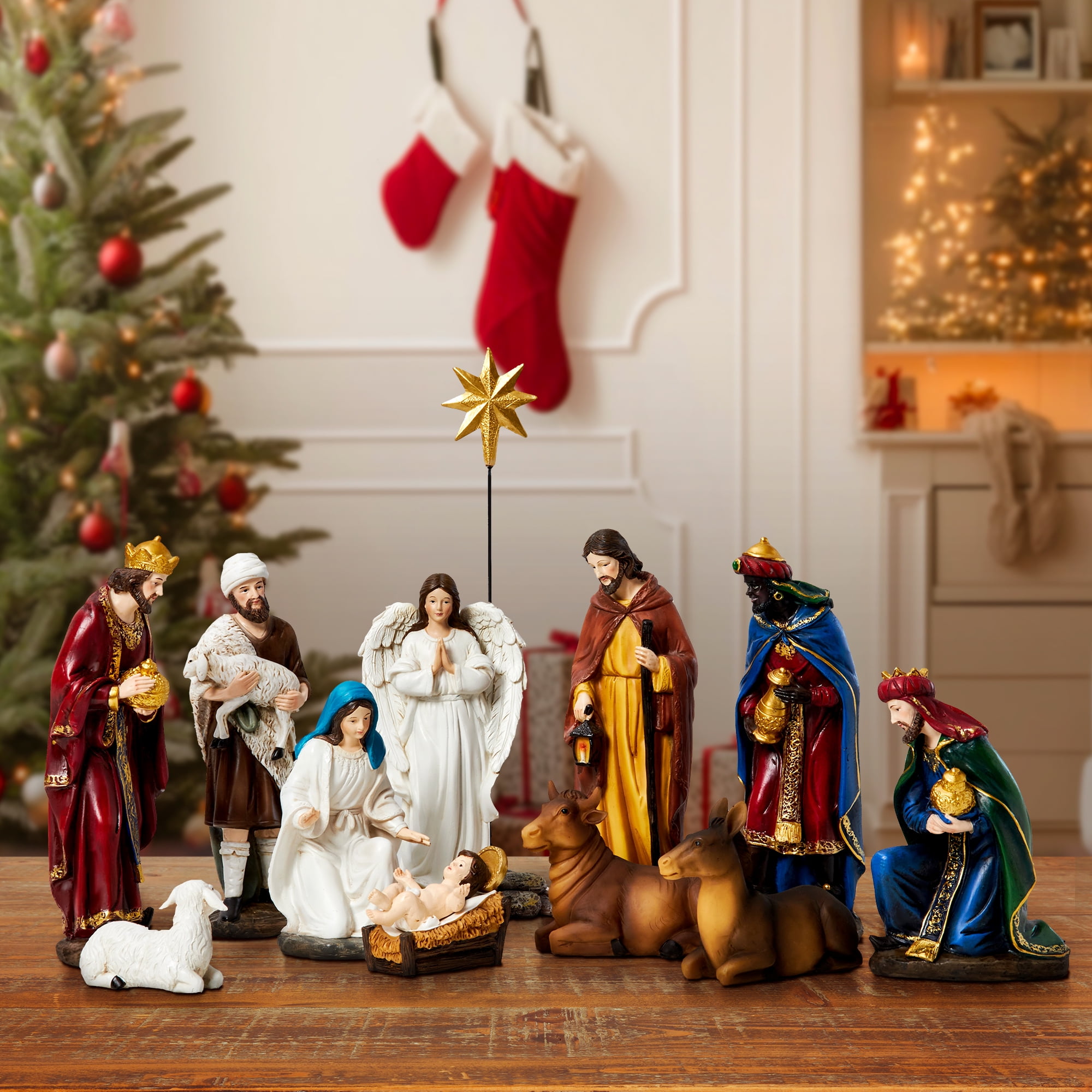 Free Shipping! TOETOL Christmas Nativity Set Scene Christmas