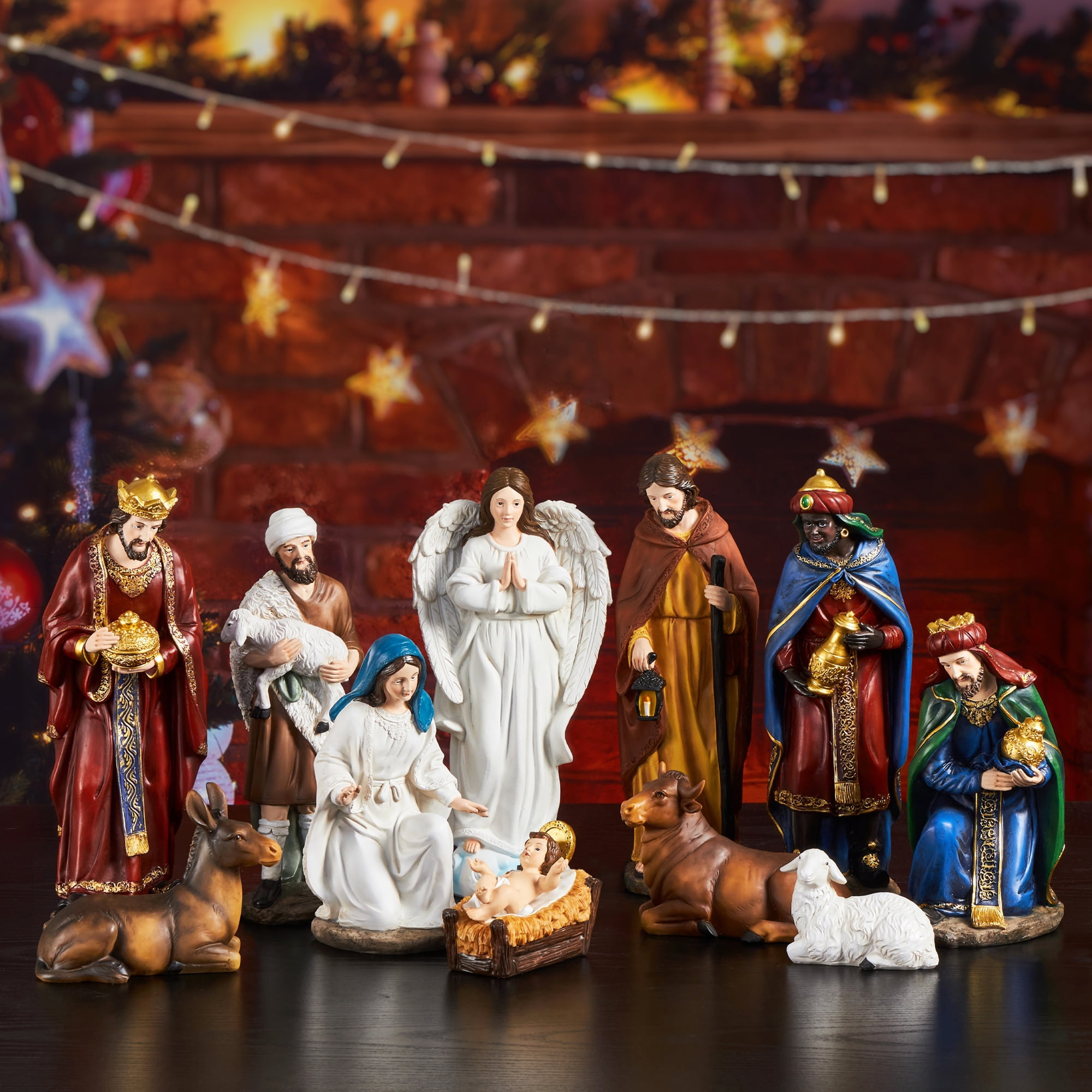 TOETOL Indoor Small Nativity Set, Hand Painted Resin Figures, Christmas ...