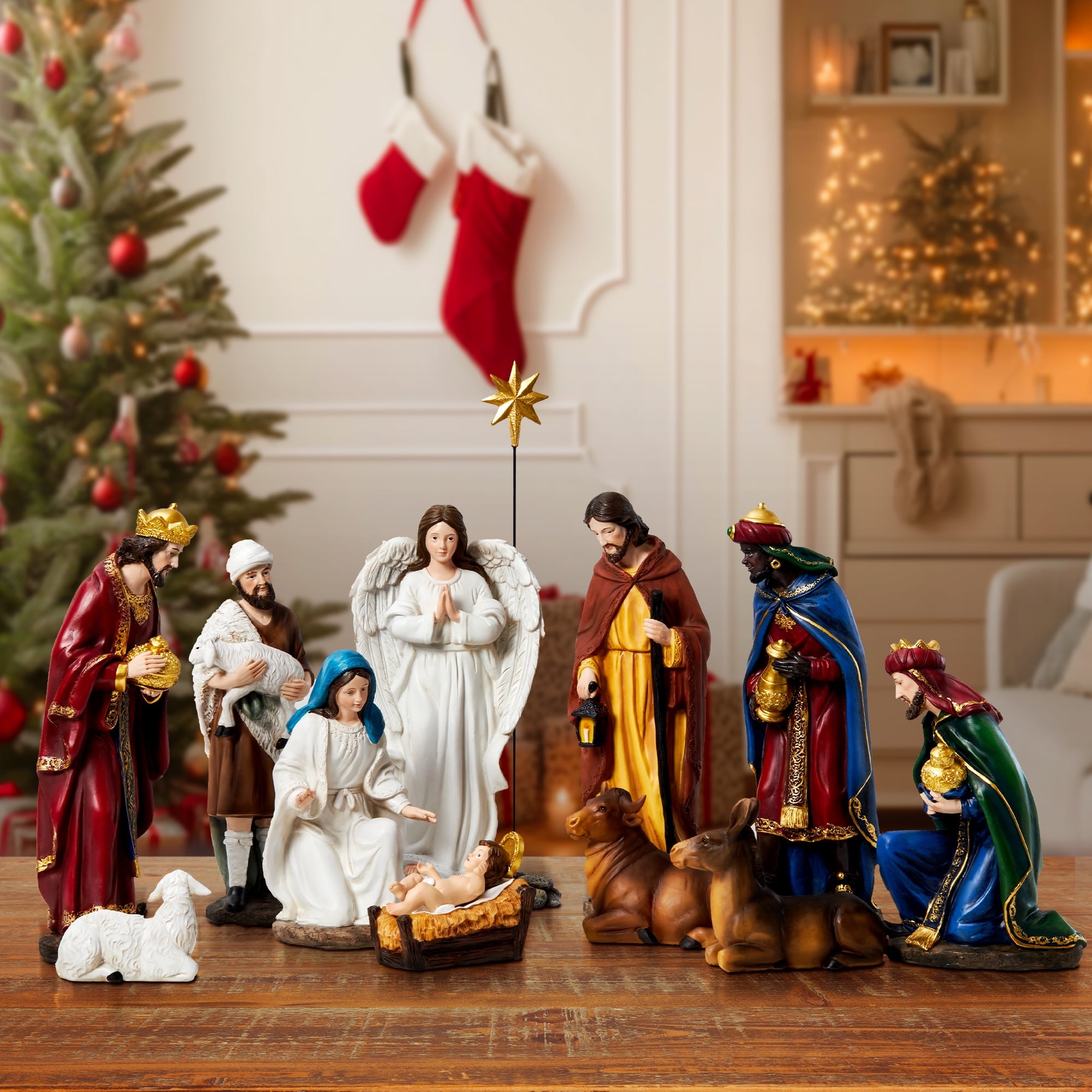 Free Shipping! TOETOL Christmas Nativity Set Scene Christmas