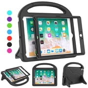 TOEVEK Kids Case for iPad 5th/6th Generation & iPad Air 1/2 & Pro 9.7, Shockproof iPad 9.7 inch Case with Screen Protector, Black