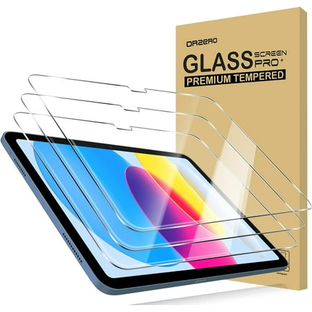 TOEVER (3 Pack) Compatible for iPad 10th Generation 10.9 Inch (2022) Tempered Glass Screen Protector, Bubble-Free 9 Hardness HD