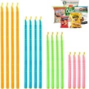 TOEVER Chip Clips 16 PCS - Reusable Bag Sealer Clips, Grip Sticks Bag Sealers for Food, Chips, Cereal, Snacks Plastic Bag Sealer Clips