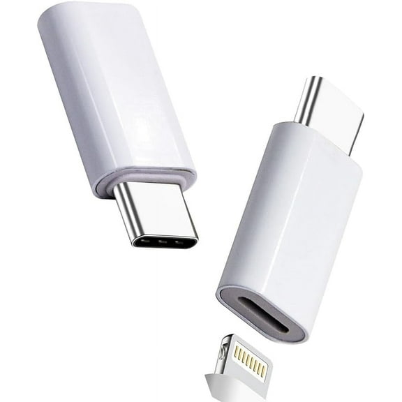 TOEVER Compatible with Lightening Female to USB C Adapter Charging, Compatible with 15 Pro/Pro Max/Plus, iPad Air, Samsung, Supports Data Transfer and Charging (2-Pack)