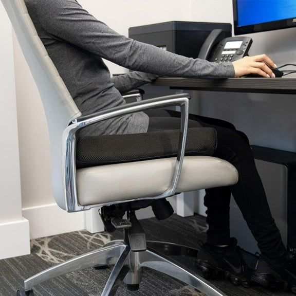 TOEVER Memory Foam Seat Cushion Chair Pad 15.7 x 15.7 x 2 inches. Square office cushion for long-term sitting, giving you peace of mind and comfort