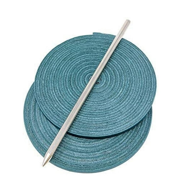 TOFL Baseball Glove Lace Repair Kit 2 Leather Laces Lacing Needle Teal 72" x 3/16"