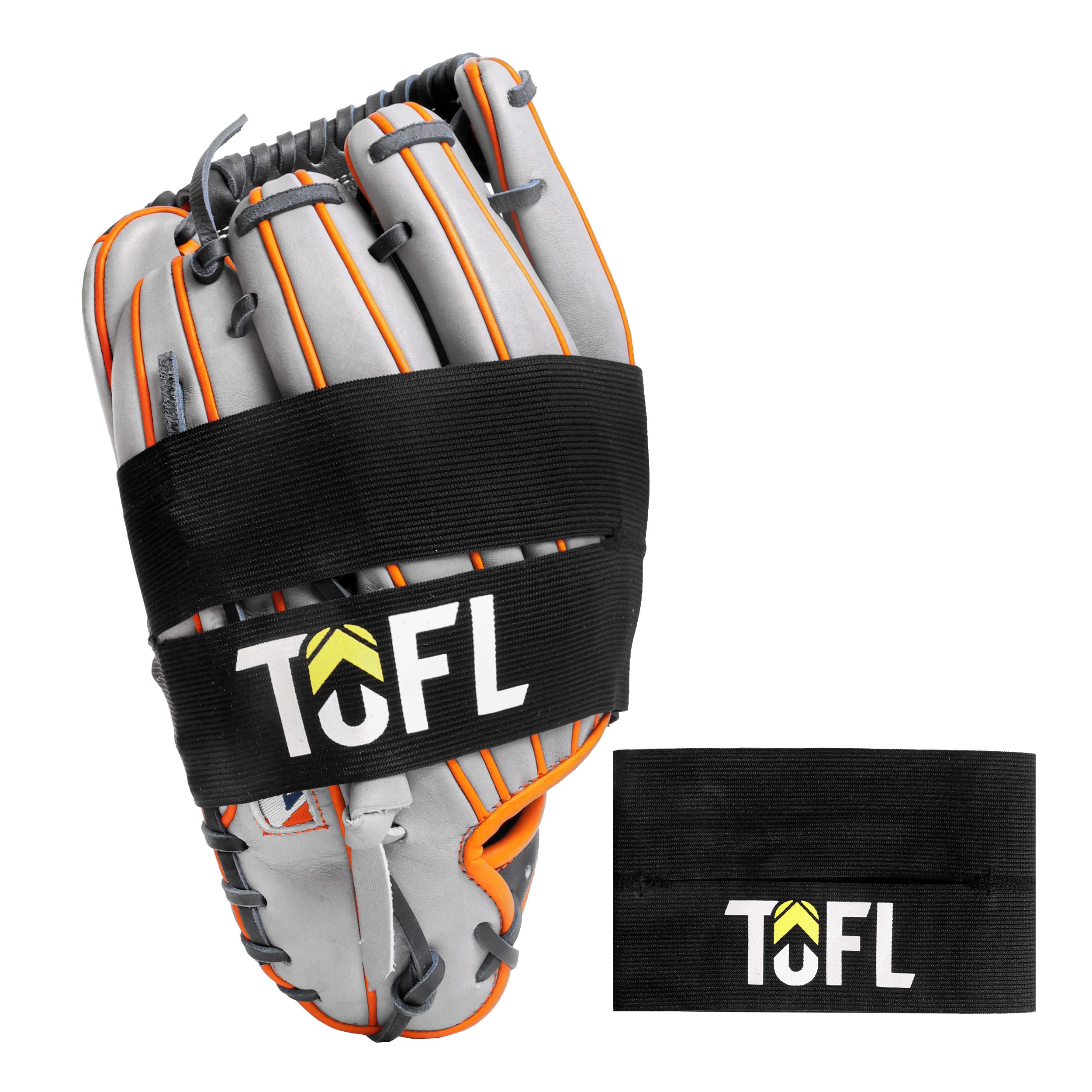 TOFL Baseball Glove Wrap Elastic Band Strap for Baseball Mitts Black Wrap