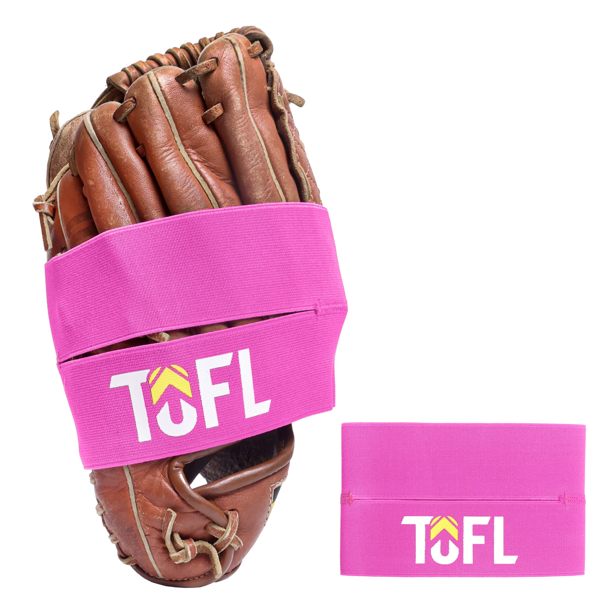 TOFL Baseball Softball Glove Wrap Elastic Band Strap for Baseball Mitts Pink Wrap