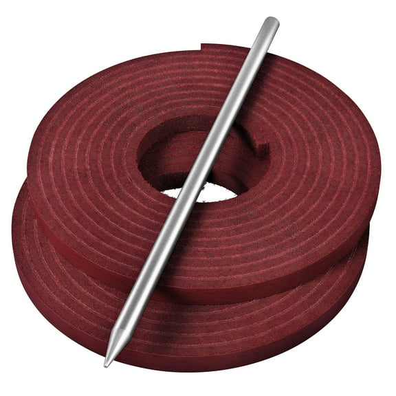 TOFL Baseball Glove Lace Repair Kit 2 Leather Laces Lacing Needle Maroon 72" x 3/16"