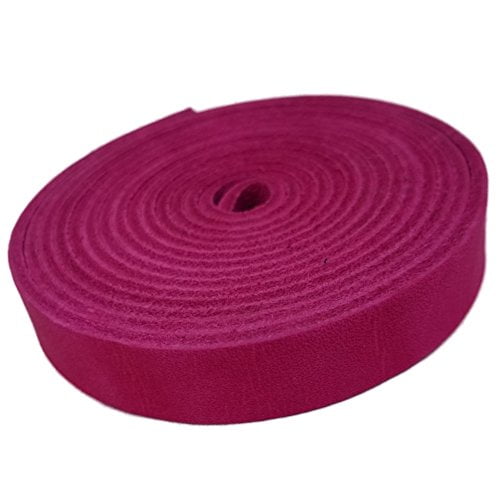 TOFL Genuine Top-Grain Leather Strap | 72 Inches Long | 1/2 Inch Wide | 1/16 Inch Thick (4-5 oz) | 1 Leather Strip for DIY Arts & Craft Projects, Clothing, Jewelry, Wrapping | Pink