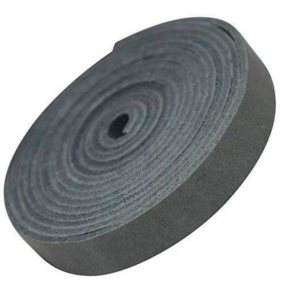 TOFL Genuine Top-Grain Leather Strap | 72 Inches Long | 1/2 Inch Wide | 1/8 Inch Thick (7-8 oz) | 1 Leather Strip for DIY Arts & Craft Projects, Clothing, Jewelry, Wrapping | Smokey Gray