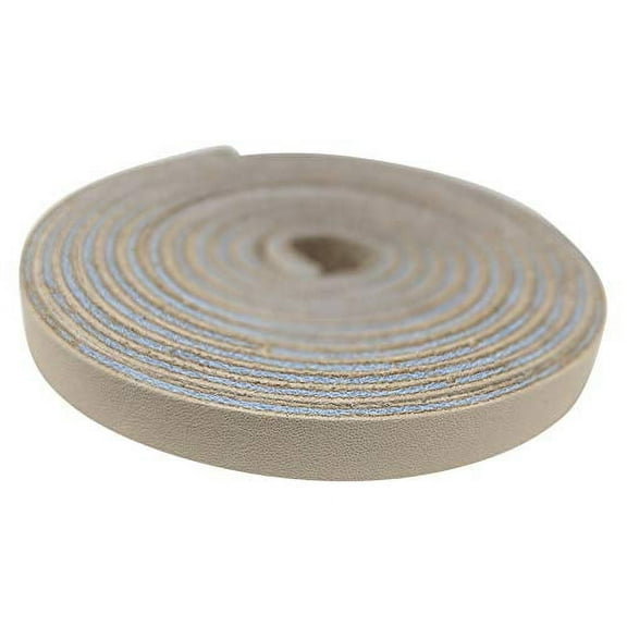 TOFL Genuine Top-Grain Leather Strap | 72 Inches Long | 3/8 Inch Wide | 1/8 Inch Thick (7-8 oz) | 1 Leather Strip for DIY Arts & Craft Projects, Clothing, Jewelry, Wrapping | Beige