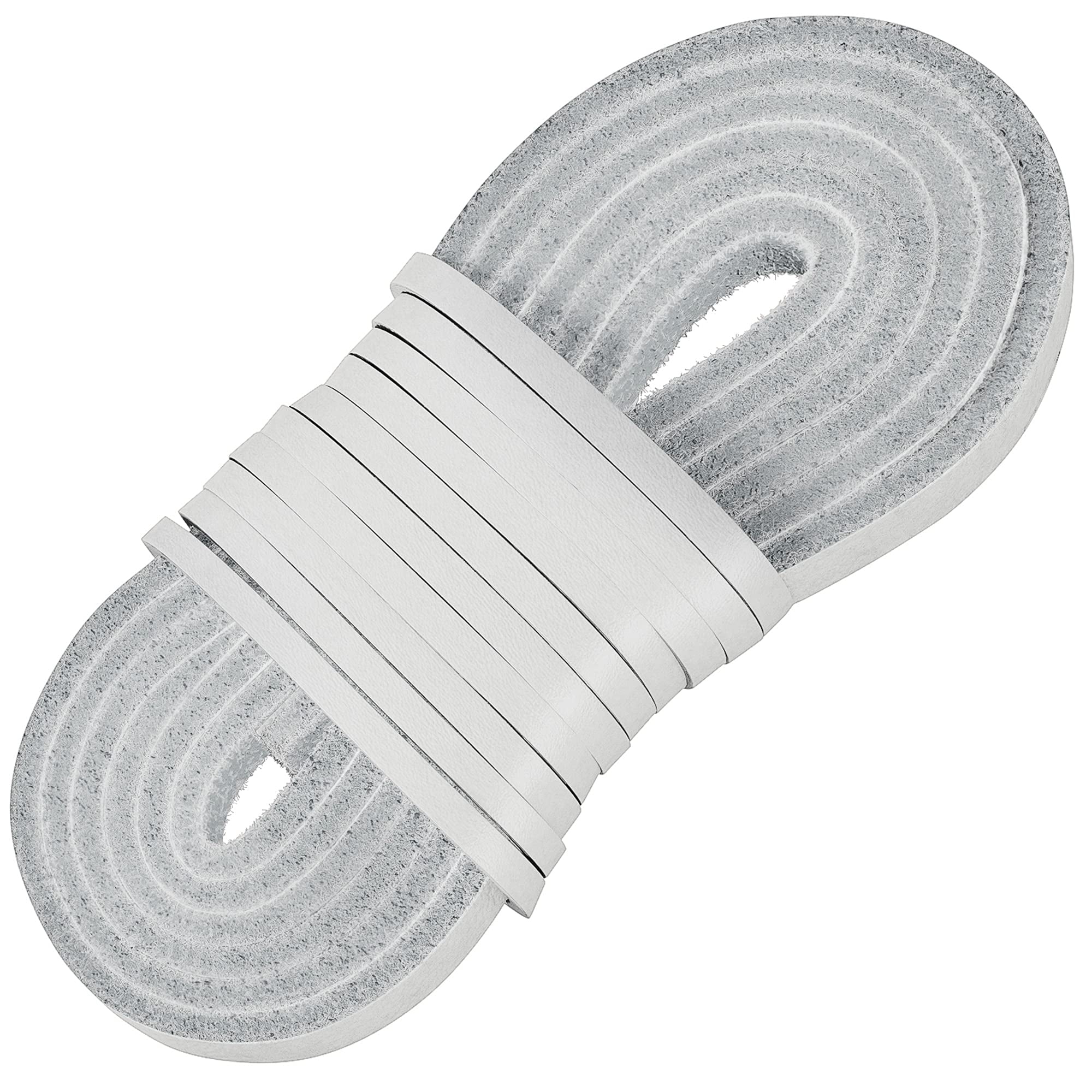 TOFL Leather Boot Laces Heavy Duty Shoelaces for Work Boots Hiking and Walking Shoes White