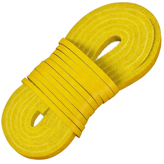 TOFL Leather Boot Laces Heavy Duty Shoelaces for Work Boots Hiking and Walking Shoes Yellow
