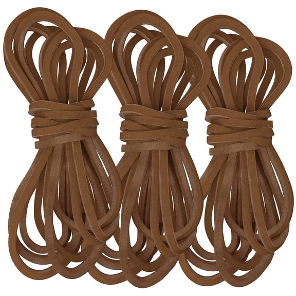 TOFL Logger Style Leather Boot Laces | 108 inch Long | 6 Leather Strips [3 Pairs] | Brown