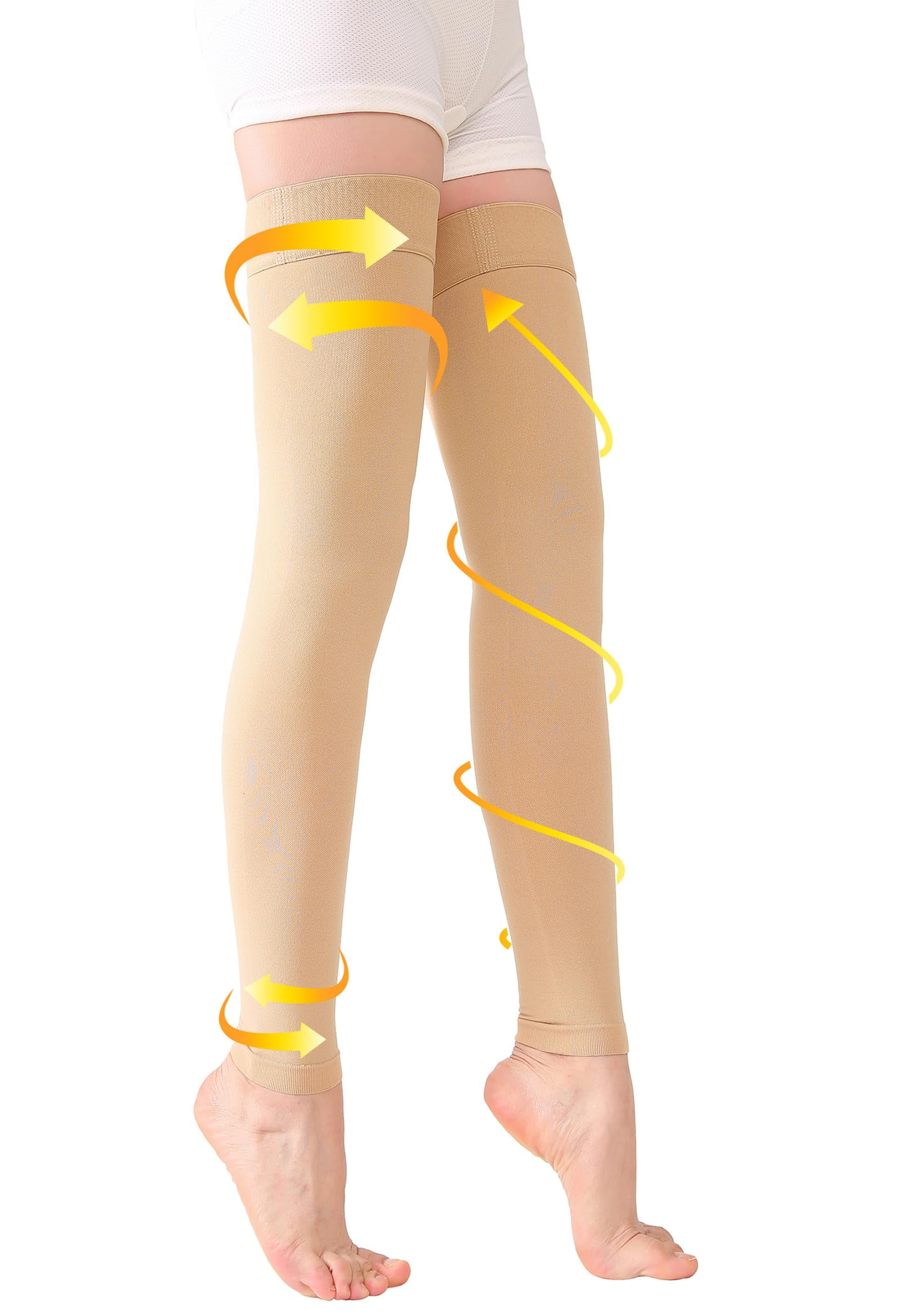 TOFLYÂ® Medical Thigh High Compression Socks Footless for Women & Men