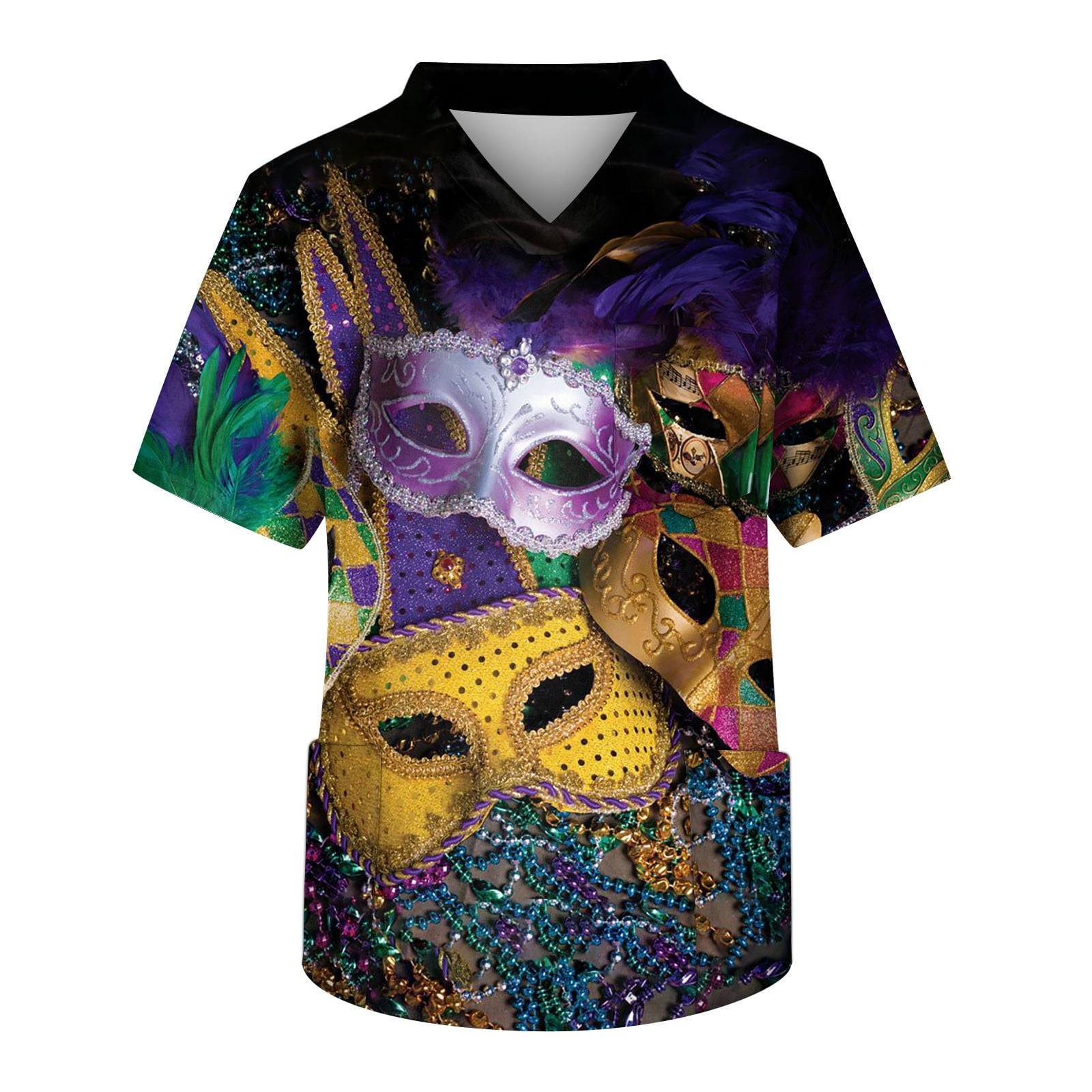 v neck mardi gras shirt