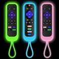 thumbnail image 1 of TOFOTL 3Pcs Roku Remote Cover, Glow in The Dark Easy to Find, Fluorescent TV Remote Case Covers Compatible with TCL Hisense roku TV, Sharp Roku TV, Roku Streaming, 1 of 5