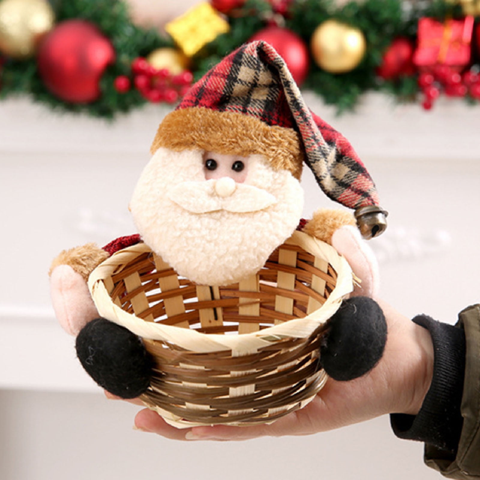 TOFOTL Christmas Candy Storage Basket Decoration Santa Claus Storage