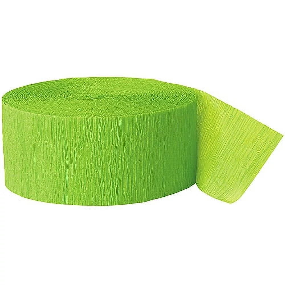 TOFOTL Crepe Paper Streamers Fluorescent Green Crepe Paper Roll for
