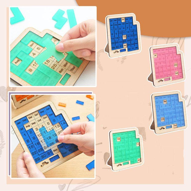 TOFOTL Daily Calendar Puzzle-Wooden Puzzles For Children Adults-A Puzzle To  Challenge 365+ Date,Office Puzzle Calendar Brain Game - Walmart.com