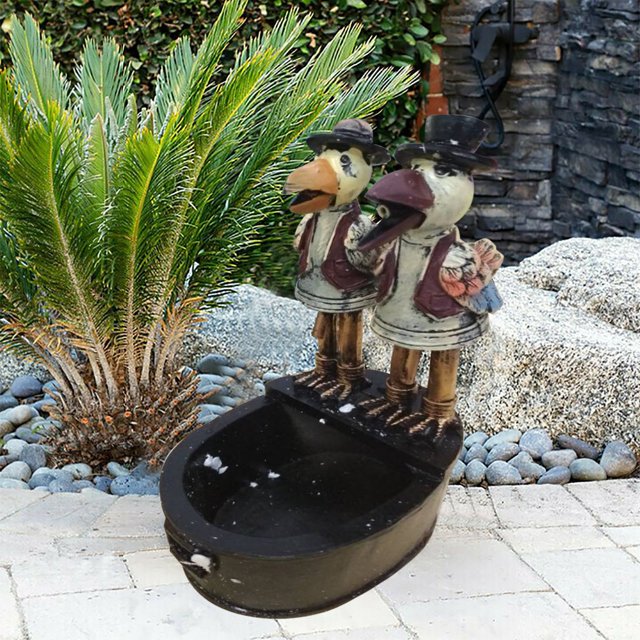TOFOTL Fountains Yard Art Decor,Owl Water Funny Crow Water Yard Statue