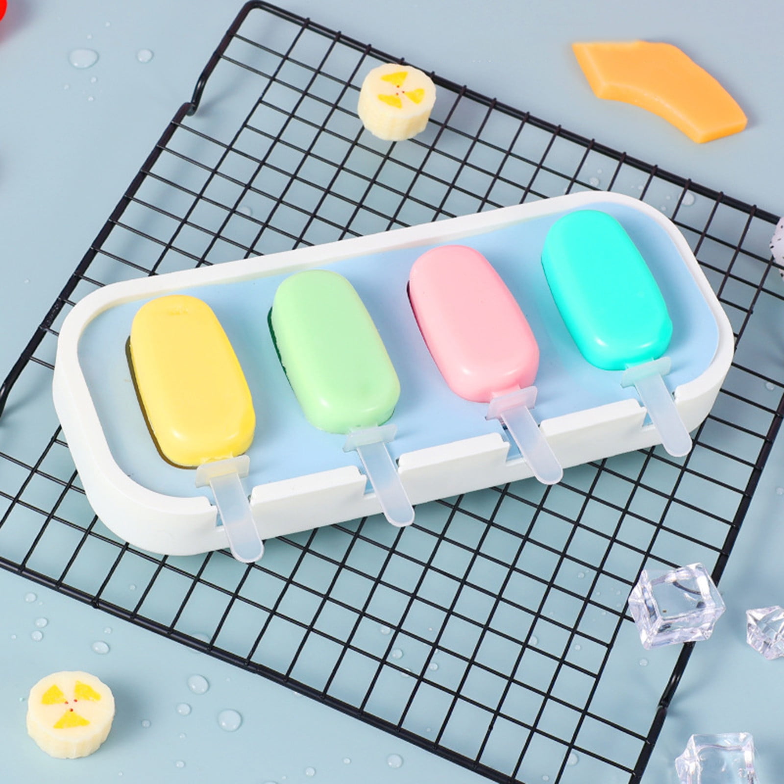 TOFOTL Ice Lolly Moulds 4 Shapes Silicone Popsicle Molds, Ice Mould