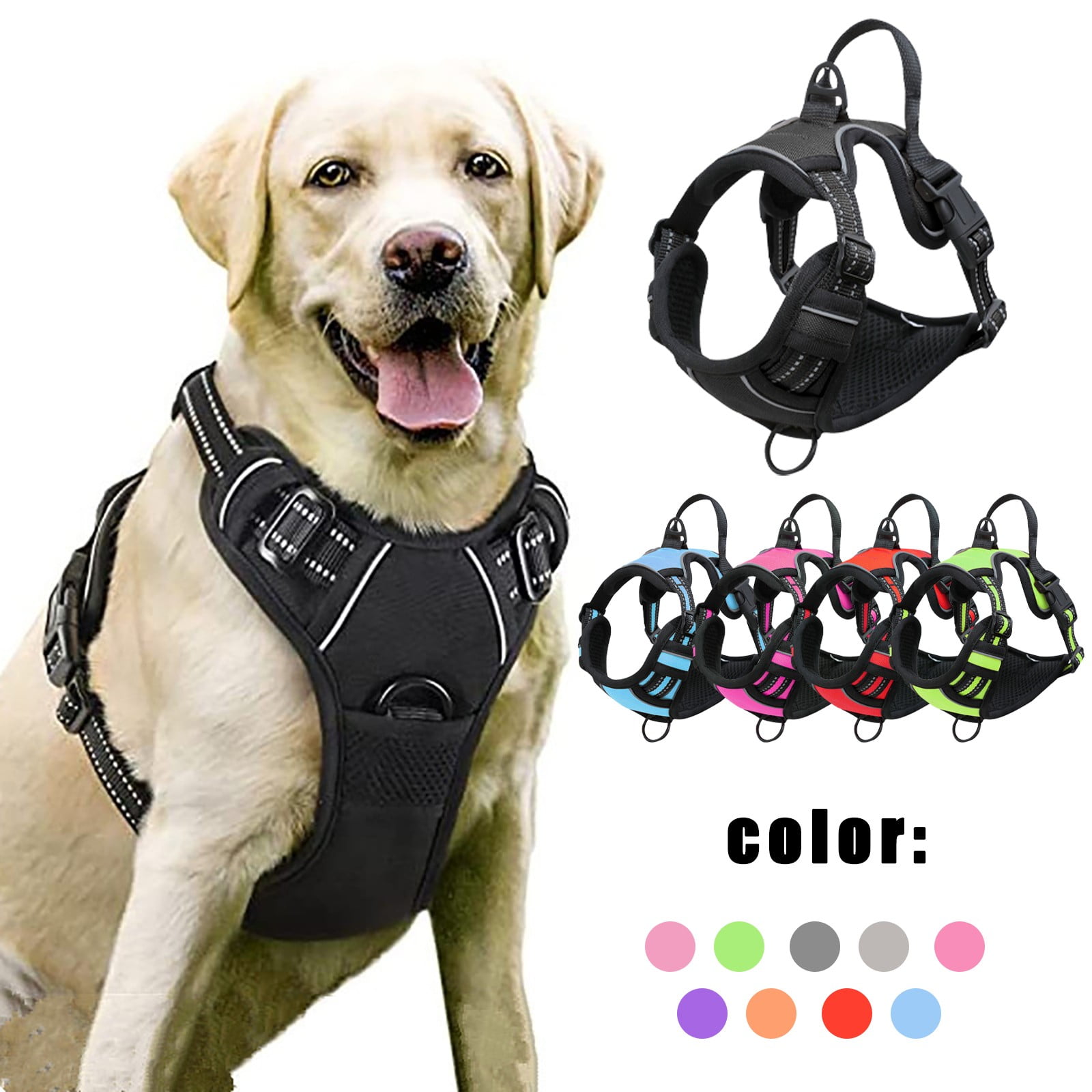 TOFOTL No Pull Dog Harness\Dog Chest Strap for Large Dogs, No Choke Dog ...