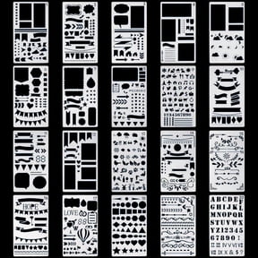 TOFOTL Plastic Planner Stencils Journal Notebook Diary Scrapbook DIY Drawing Template,Enrich Tiny Home
