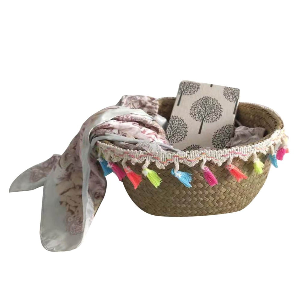 TOFOTL Seagrass Wicker Basket Flower Pot Folding Basket Storage Basket