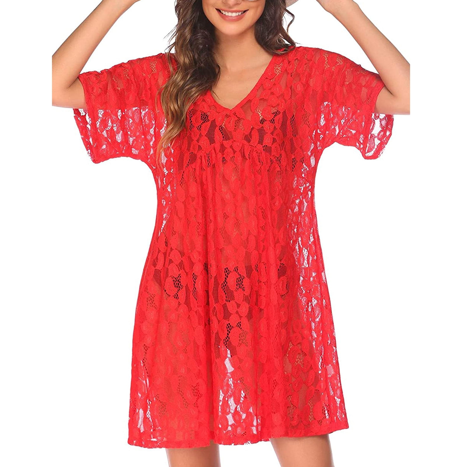 TOFOTL Women's Casual VNeck Short Sleeve Cover Ups Sumeer Swimsuit