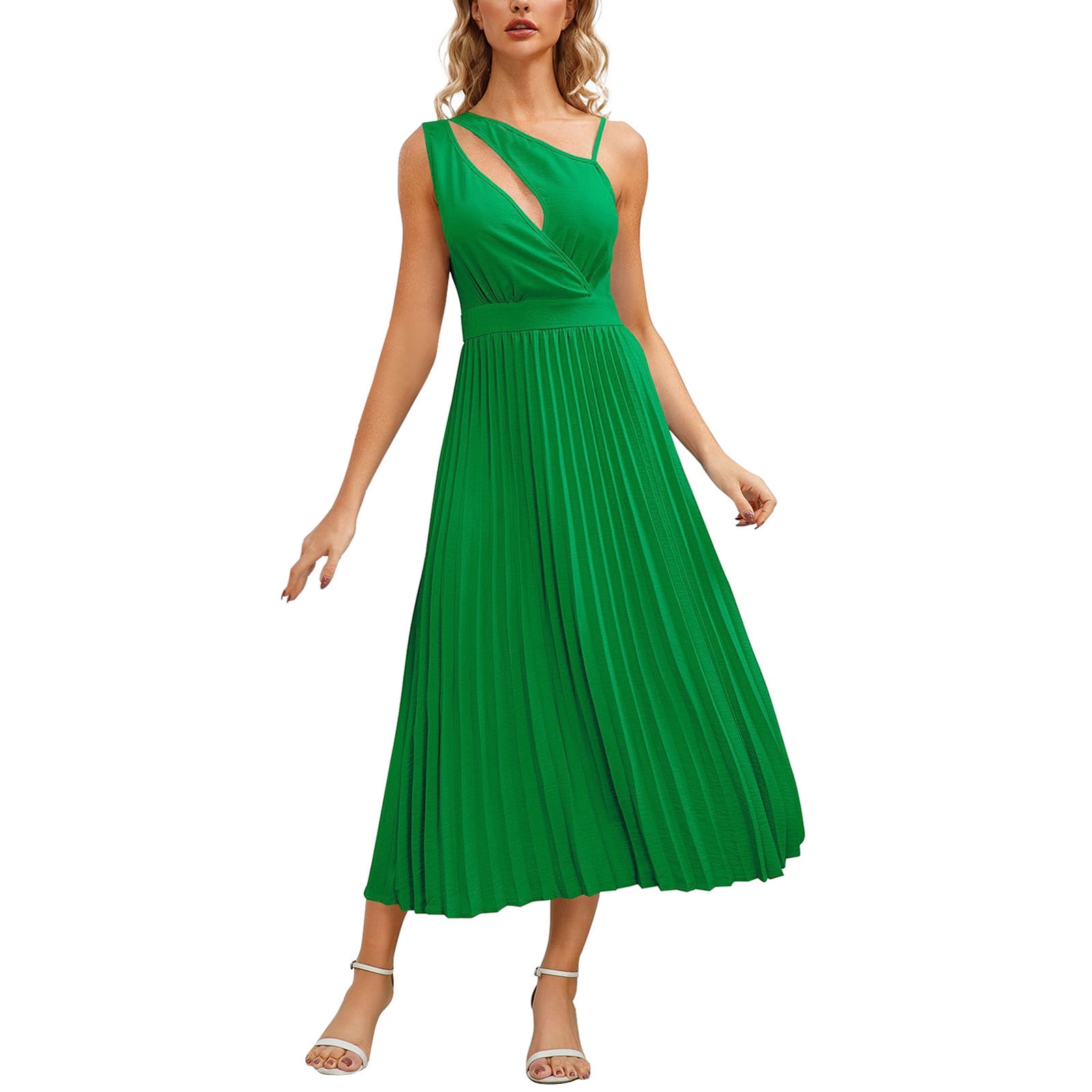 TOFOTL Women's Fashion Dress Sexy Slim Mid-Length Pleated A-Line Skirt ...
