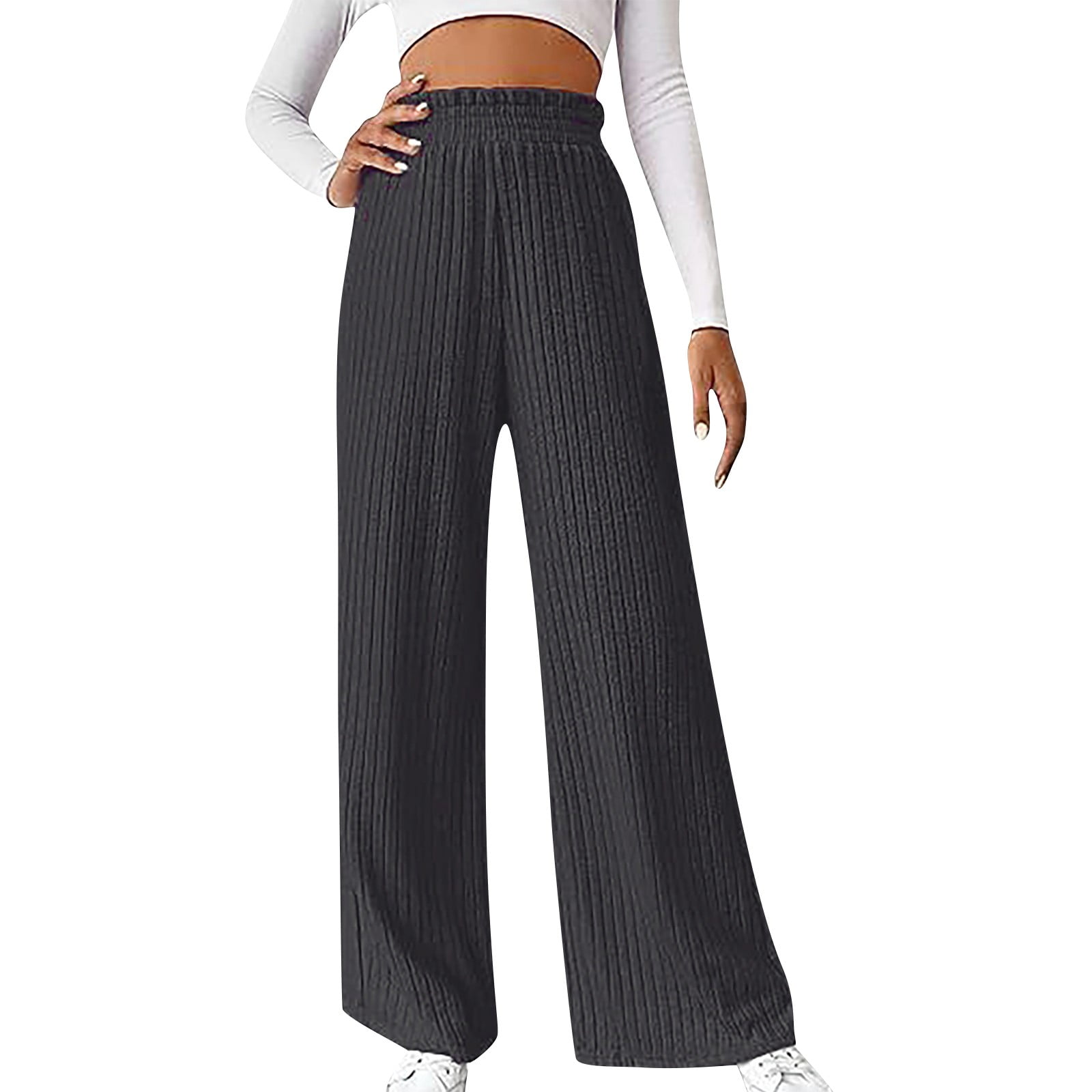 TOFOTL Women's Retro Solid Color Casual Loose Knitted Pants - Walmart.com