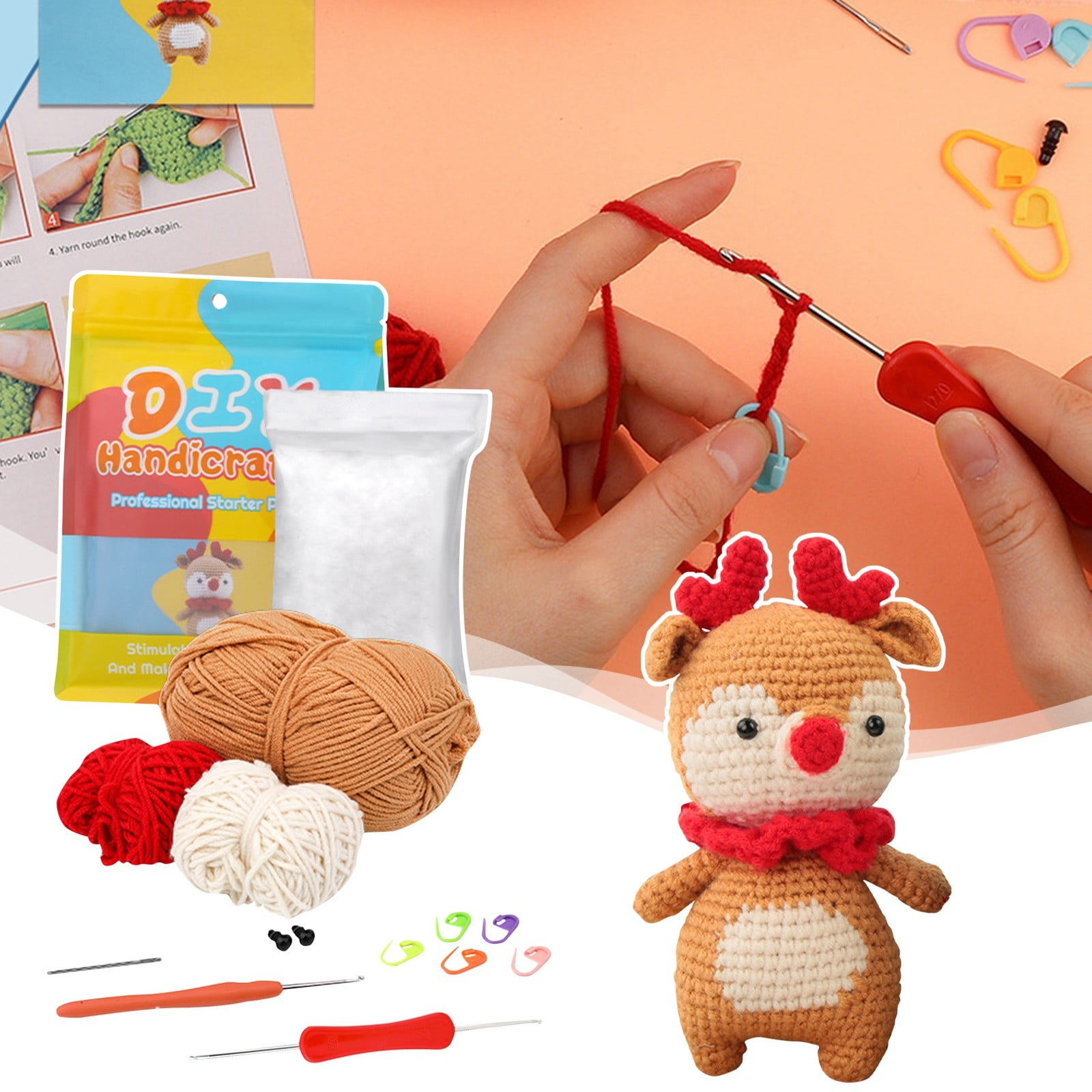 TOFOTL Wool Crochet Kit Amigurumi Crocheting Animals Kits Material