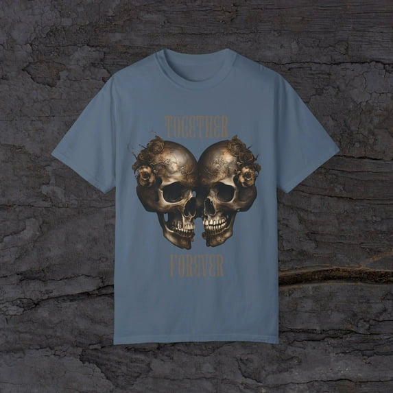 TOGETHER FOREVER Romantic Skulls Unisex Garment-Dyed T-shirt
