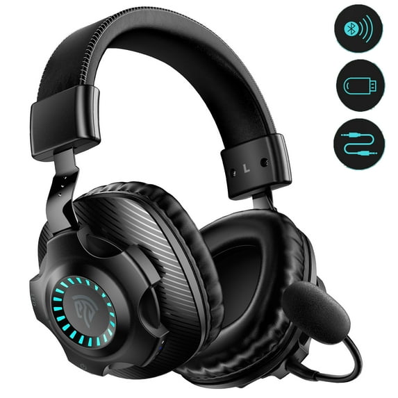 TOGETOP 2.4G Wireless Gaming Headset with Microphone Bluetooth 5.2 Headphones for PC PS4/PS5/MAC/Nintendo Switch,Ultra-Low Latency,Stereo Surround Sound,Clear Loud Mic,Xbox Only for Wired Connection