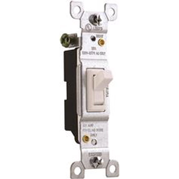 Preferred Industries 2499630 Single Pole Toggle Switch, 120-277 Volts, 15 Amp, White, 10 Per Pack