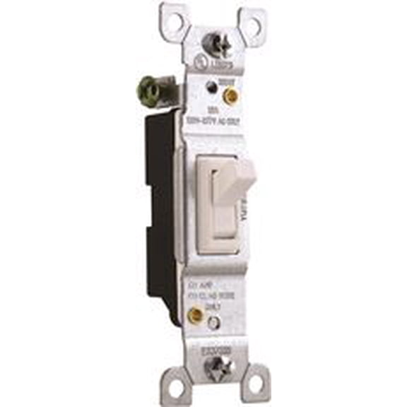 Preferred Industries 2499630 Single Pole Toggle Switch, 120-277 Volts, 15 Amp, White, 10 Per Pack